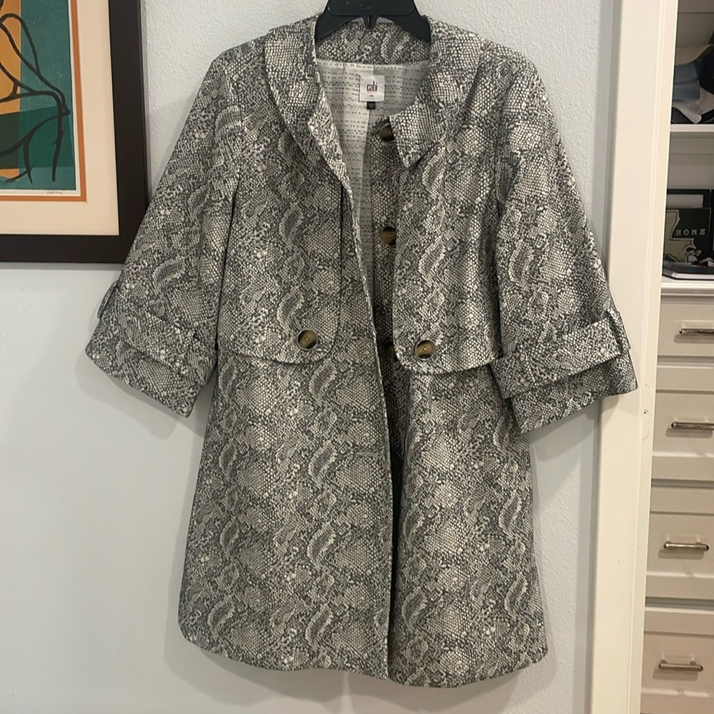Cabi Trench Style Python Print Jacket - image 1